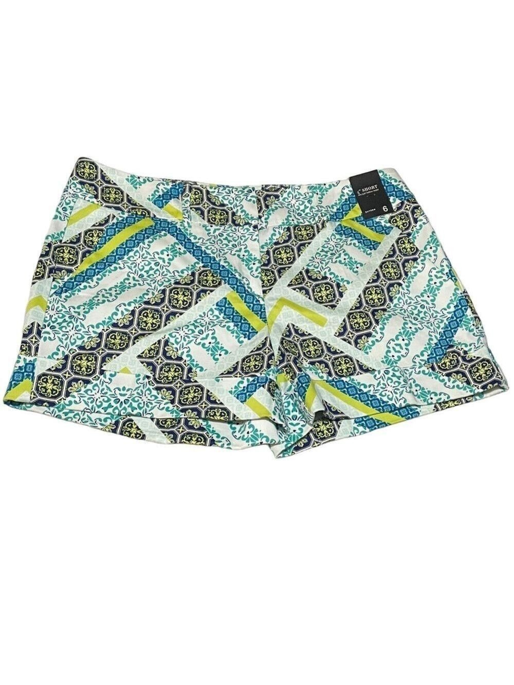 New York & Co Blue and Green Mid-rise Chino Women Shorts 6